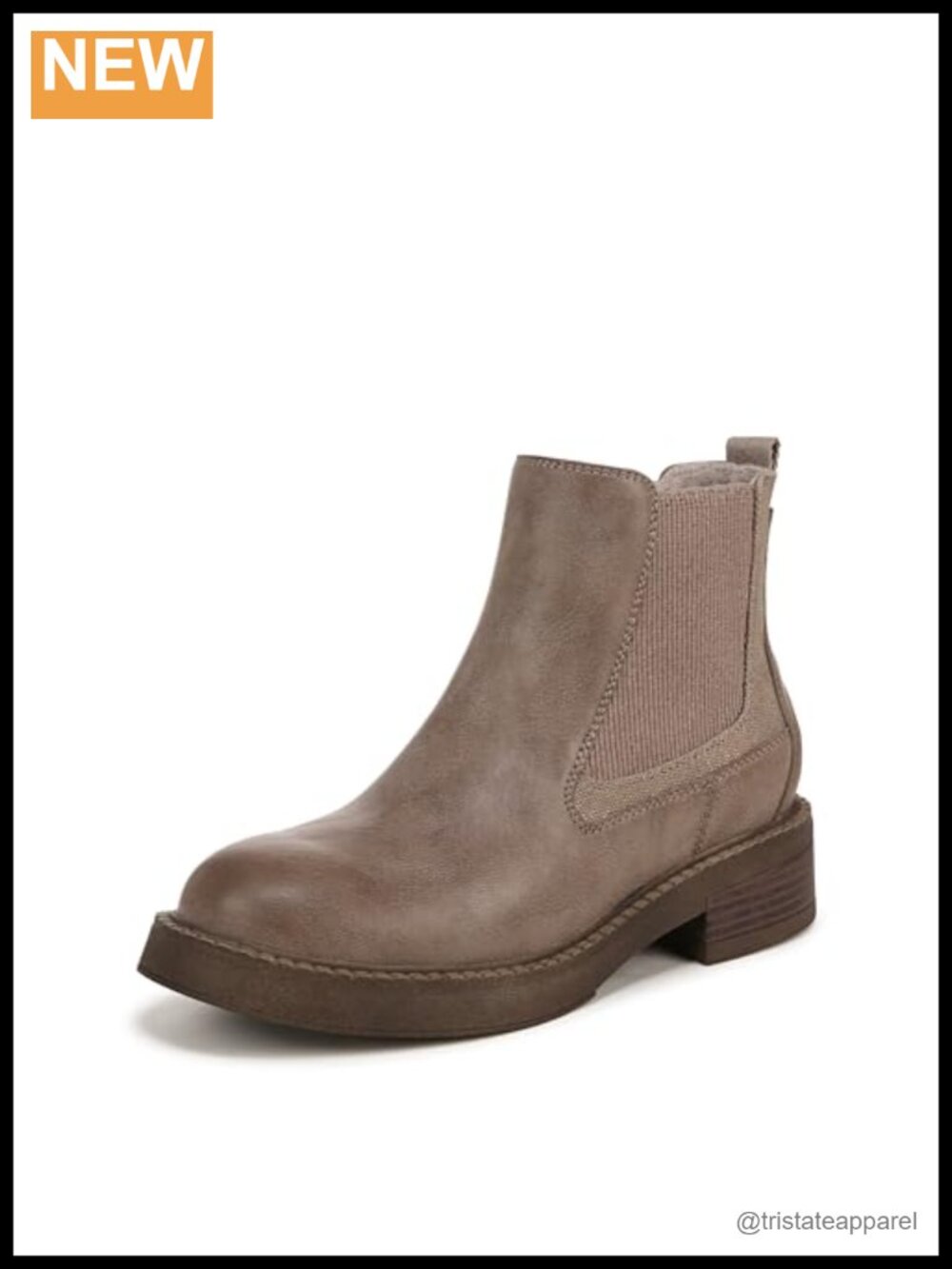 Women's Vegan Chelsea Ankle Bootie with Faux-Leather Upper and Zip Entry